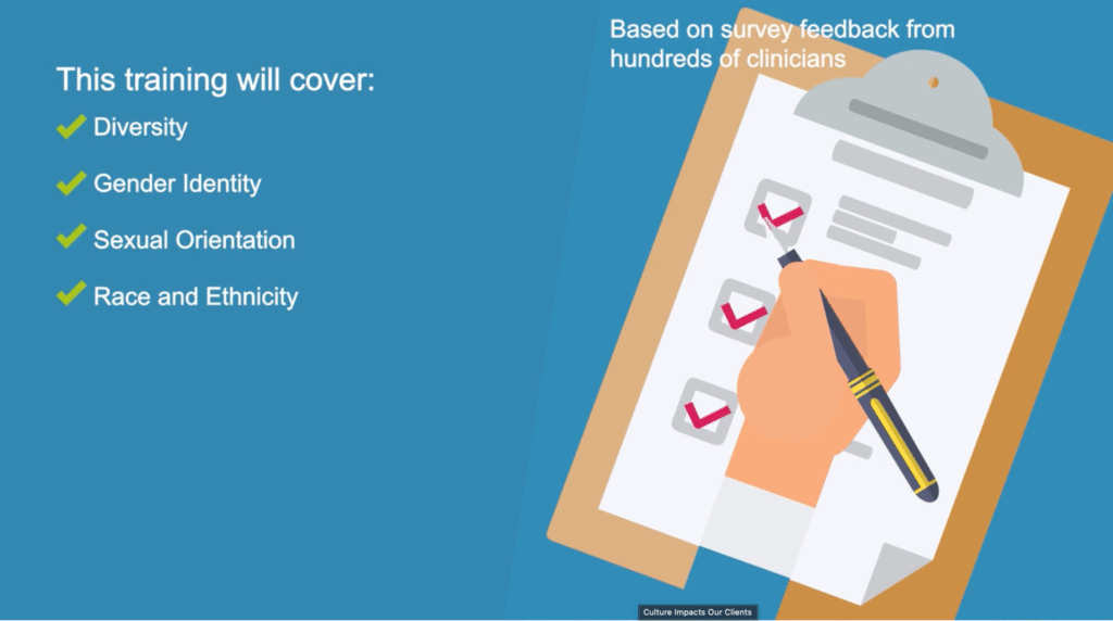 Checklist highlights topics like diversity, gender identity, and race.